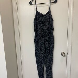 Old Navy Black and Gray Jumpsuit with Elastic Waist